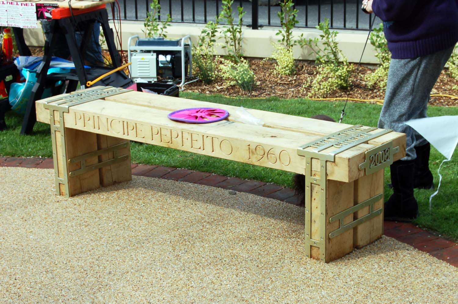 Principe Perfeito Carved on Oak Bench at Walker Upon Tyne